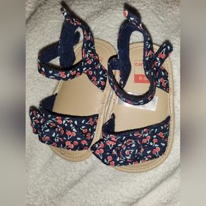 Carters Sandals 6-9M Cherry Print